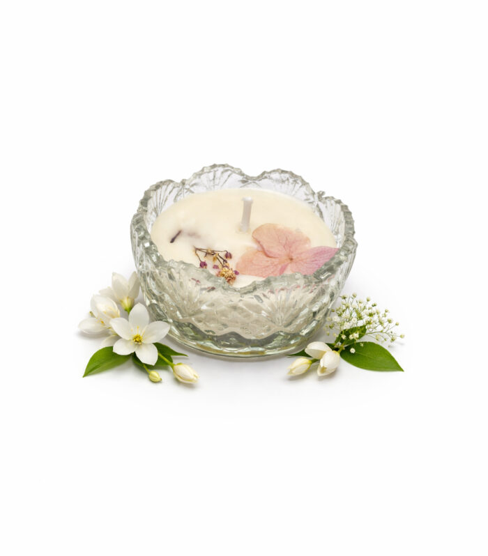 Luvoya Rose, Jasmine & French Vanilla Floral Glass Bowl Candle