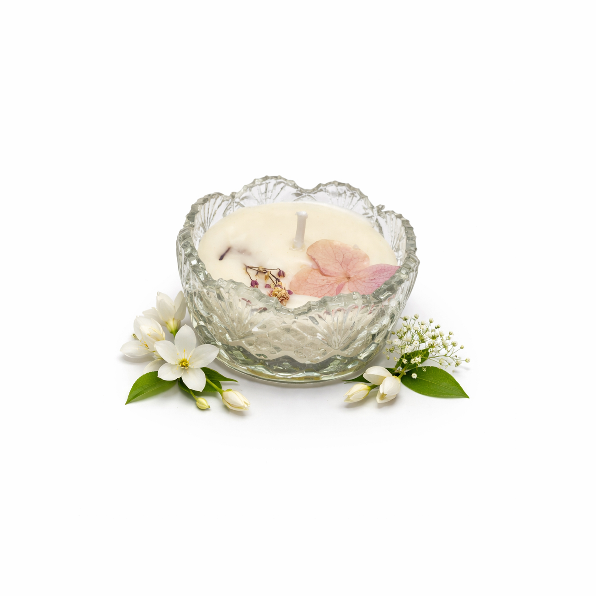 Luvoya Rose, Jasmine & French Vanilla Floral Glass Bowl Candle