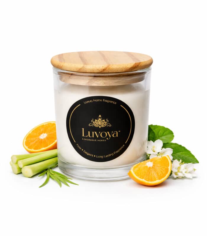 Luvoya Lemongrass & Mandarin Scented Candle – Luxury Home Fragrance