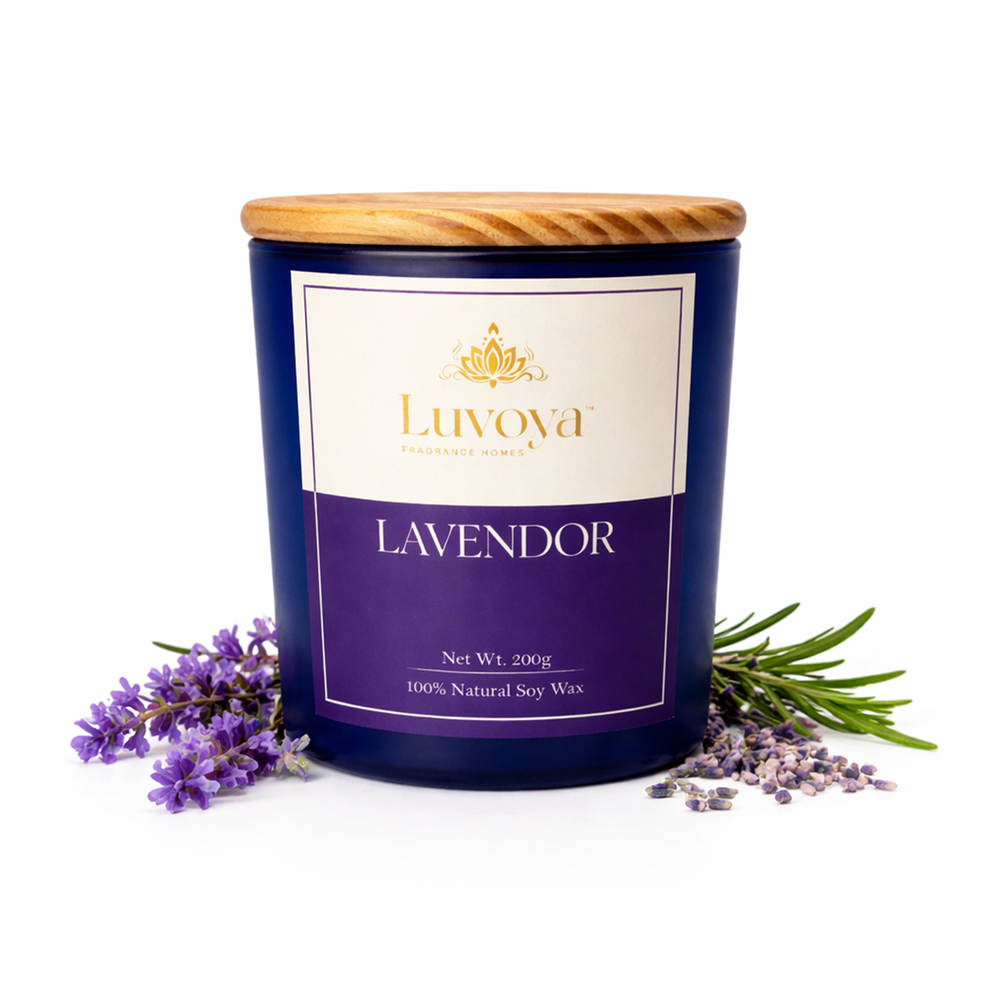 calming lavender aroma candle with floral touch