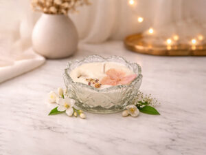 small floral jar perfume candle